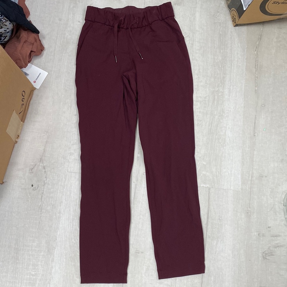 lululemon athletica Drawstring Waist Burgundy Pants